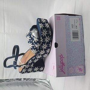 NIB Jelly pop Janise heels/ sandals  blue/white denim sz.9.5
